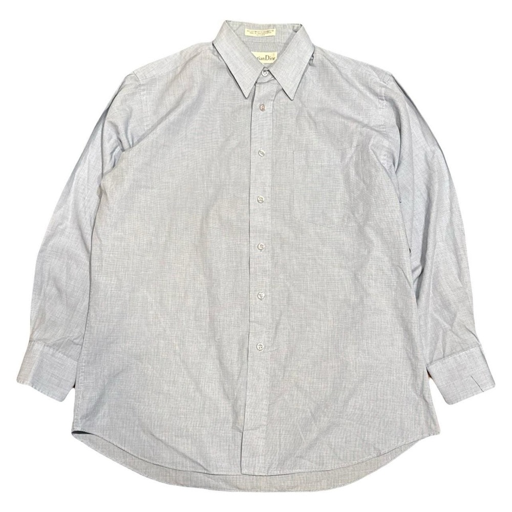 Vintage Christian Dior Blue Button Up Collared Shirt